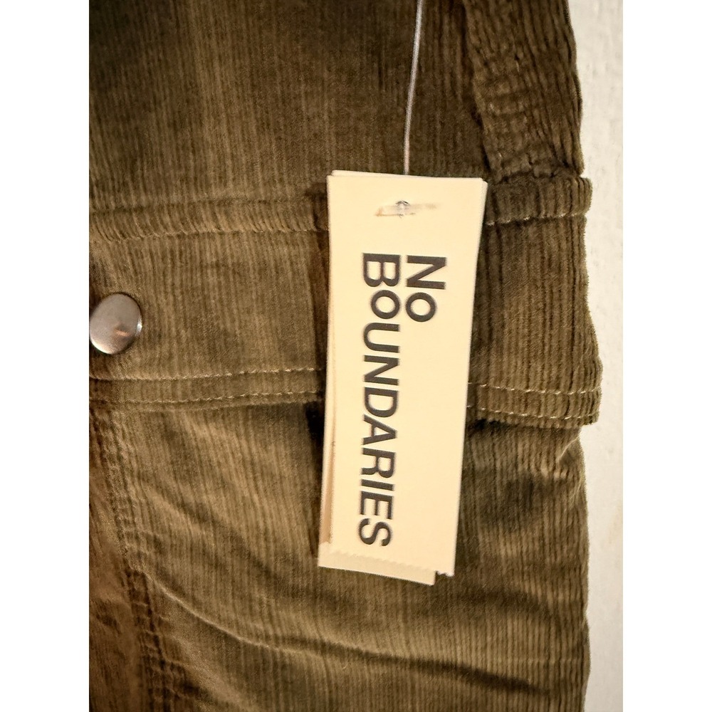 NWT 90's Grunge Olive Green Corduroy Cargo Mini Skirt Women's Size L 12-14 - Picture 3 of 7